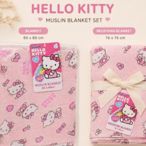 MUSLIN AND RECEIVING BLANKET HELLO KITTY