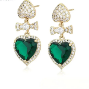 EMERALD HEART EARRINGS