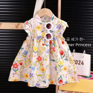 CREAM FLORAL SUMMER DRESS